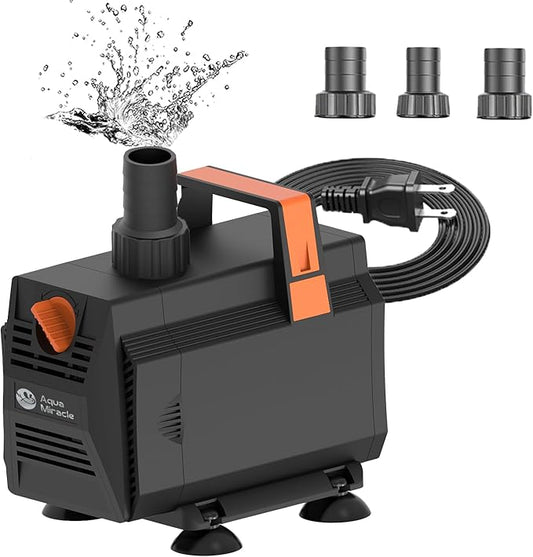 AquaMiracle 1200GPH Aquarium Water Pumps (4500L/H, 70W) Fountain Pump Pond Pump Submersible Water Pump with Flow Control for Fountain, Waterfall, Statuary, Filtration, Water feature, Hydroponics