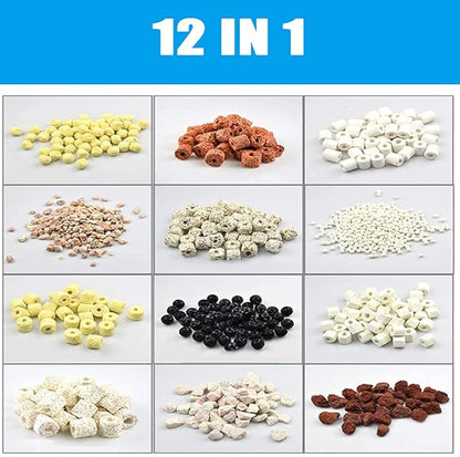 GOLDEAL Bio Balls Ceramic Rings Set, Aquarium Biological Filter Media with Mesh Bag for Fish Tank and Pond, Fish Tank Filter, Decorations, Accessories (5Packs,5.5lbs)