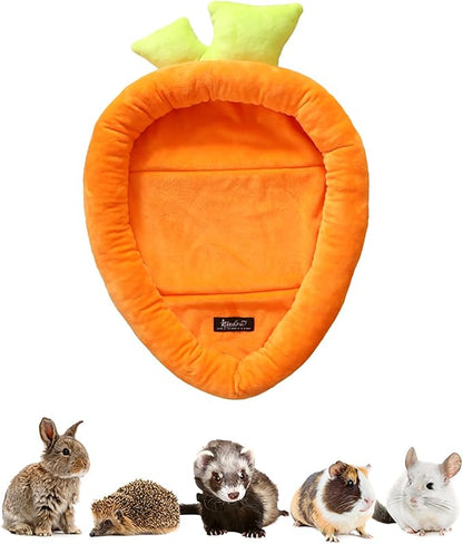 Bunny Bed Rabbit Bed Carrot Shape Bunny Beds Soft Comfortable Rabbits Beds Machine Washable Indoor Guinea Pig Bed Cute Small Animal Bed for Guinea Pig Chinchilla Ferret Squirrel Hedgehog (Medium)