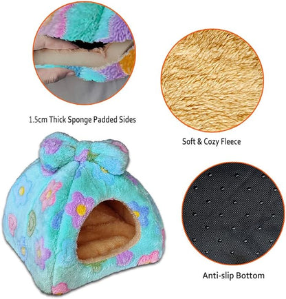 Guinea Pig Bed, Guinea Pig Hideout House Accessories Warm Bed for Small Animals Hamsters Chinchillas Dwarf Bunnies Hedgehogs. L, Green