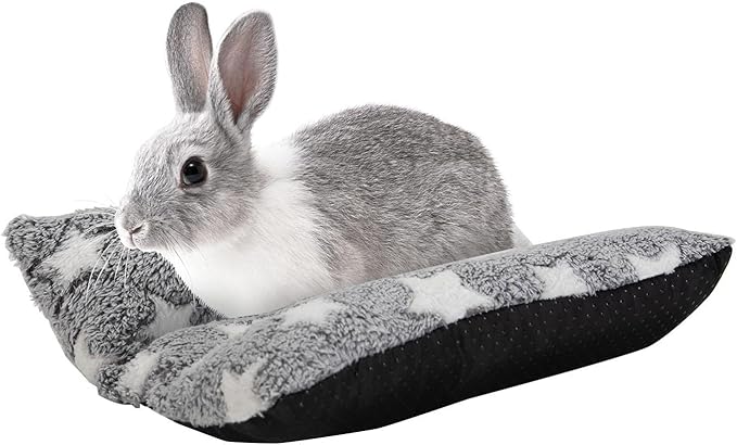 Amakunft Rabbit Bed Pad – Washable Plush Cushion for Guinea Pig, Bunny, Ferret, Chinchilla, Hedgehog, Small Animals, Soft Snuggle Sleeping Mat, Pet Bed Pad for Indoor Cage, Cozy & Easy to Clean