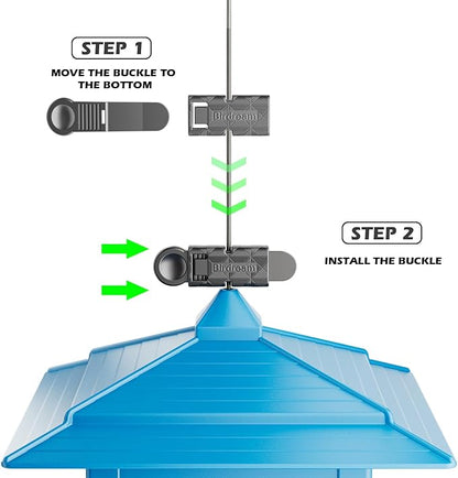 Birdream Bird Feeders for Outdoors Hanging, Classic Courtyard Design Fun Assembly 3.5LB Large Bird Feeder, Attracting Wild Birds Cardinals Goldfinches Sparrows - Blue