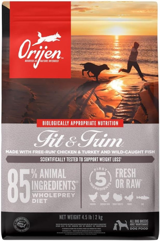 ORIJEN Grain Free High Protein Dry Dog Food Fit & Trim Recipe 4.5lb Bag