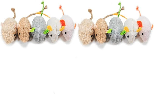 Shudyear cat Toys 10pcs Mouse Toys, Interactive Catnip Animal Toys for Indoor Kittens to Eliminate Boredom for Bored Indoor Cats (10pc)