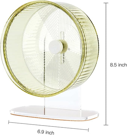 Super-Silent Hamster Exercise Wheel: Silent Spin Toys Hamster Running Wheels with Height Adjustable Stand for Hamsters Gerbils Mice Or Other Small Animals -6.5inch Green