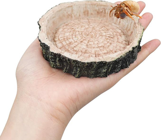 3 Pack Reptile Water Dish Food Bowls, Hermit Crab Food Dish with Feeding Tongs, Bearded Dragon Water Bowl, Suitable for Hermit Crab Lizard Gecko Tortoise Turtle Frog Leopard Crested Gecko