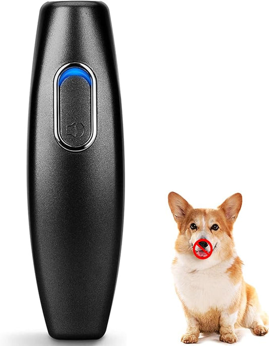 BONSO Bark Control Device 2-in-1 Anti Barking Device&Dog Training Tool, 16.4 Ft Large Control Range Sonic Bark Deterrents, Stop Bad Behavior Dog Silencer, Electronic Dog Whistle Indoor&Outdoor(Black)