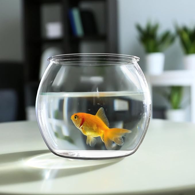 Balacoo Clear Fish Bowl: Plastic Vase Bowl Round Aquarium Terrarium Betta Fish Bowl Hydroponic Plants Holder Flower Vase