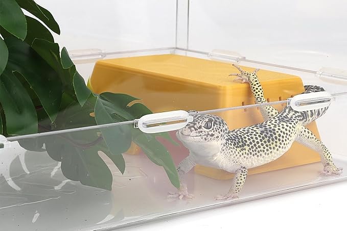 Snake Hide, Leopard Gecko Tank Accessories for Reptile Ball Python Crested Gecko Lizard Bearded Dragon - YellowHideM