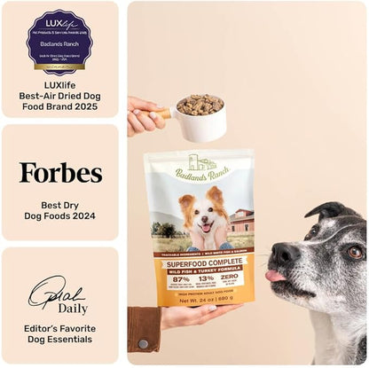 by Katherine Heigl- Superfood Complete, Air-Dried Adult Dog Food - High Protein, Zero Fillers, Superfood Nutrition (64 Ounce (Pack of 2), Fish & Turkey)