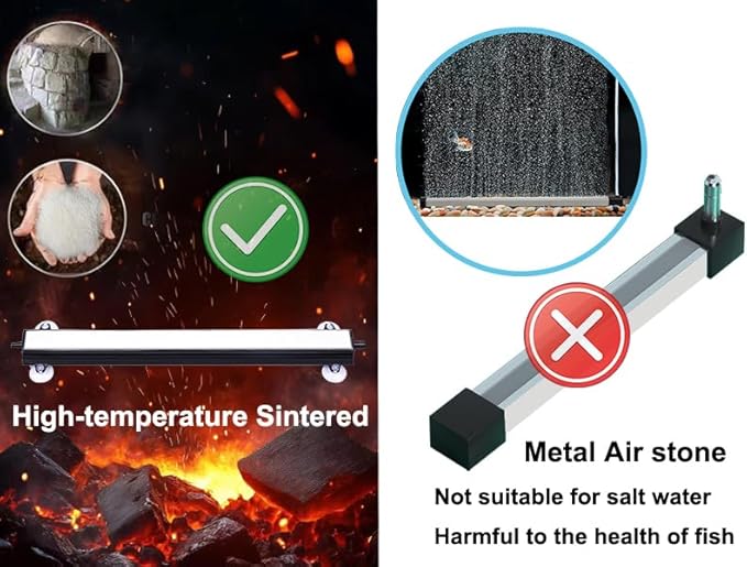 Carefree Fish Aquarium 6/12Inch Nano Materials Air Stone Strip Fish Tank Bubble Stone for Saltwater and Fresh Water (Not Harm The Health of The Fish)(No Include Air Pump)