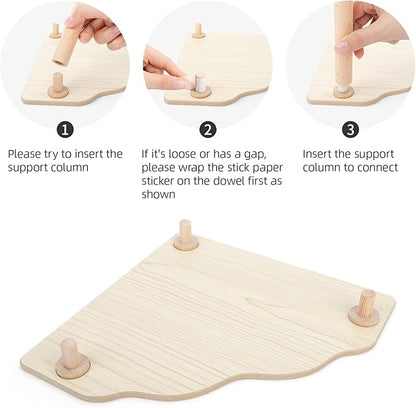 Niteangel Hamster Play Wooden Platform for Dwarf Syrian Hamsters Gerbils Mice Degus or Other Small Pets (Triangle - 4.7'' Height, Burlywood)