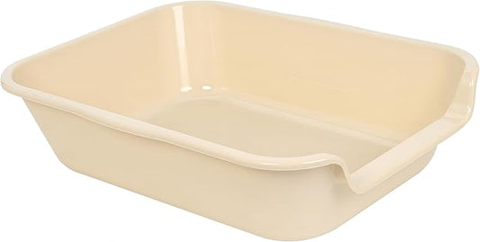 1 Pack Extra Large Dog Litter Box Pan Tray (ABS Material), Low Entry Jumbo Senior Litter Boxes for Multiple Kitten Big Cats, Pet Safe Indoor Dog Potty (Sandbeach, 20" L x 15" W)