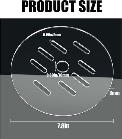 1 Pcs Acrylic Aquarium Anti-Jumping Lid Cover with Hole, Aquarium Cover Lid to Prevent Fish, Reptiles, Shrimp, Turtles from Jumping Out of The Tank, Thick 3mm (Diameter 7.8inch)