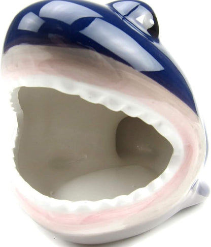 Hamster House Ceramic Shark Shape Small Pet Hideout Nest-Hamster Sand Bath-Chinchilla Dust Bath Nesting Habitat Cage Accessories(Shark)