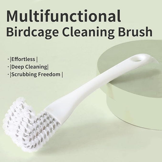 Bird Cage Cleaner with Long Handle & Shovel – Easy Bird Droppings Removal Brush for Parrot & Pet Cages & Bird Perch – Durable Cage Cleaning Tool & Accessory (1)