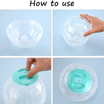 Hamster Exercise Ball, 5.7 Inch Transparent Running Wheel for Dwarf Hamsters to Reduce Boredom and Increase Activity