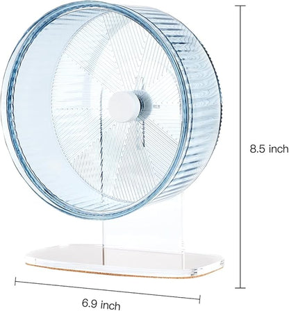 Super-Silent Hamster Exercise Wheel: Silent Spin Toys Hamster Running Wheels with Height Adjustable Stand for Hamsters Gerbils Mice Or Other Small Animals -6.5inch Blue