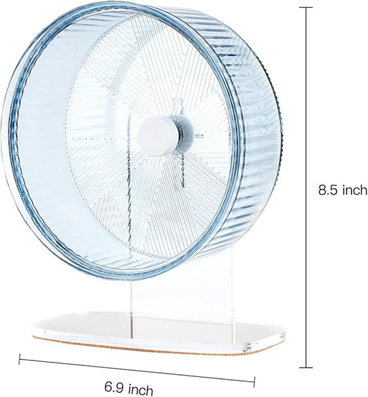 Super-Silent Hamster Exercise Wheel: Silent Spin Toys Hamster Running Wheels with Height Adjustable Stand for Hamsters Gerbils Mice Or Other Small Animals -6.5inch Blue