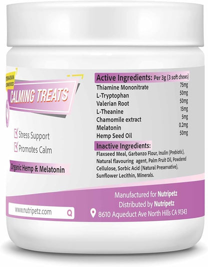 Cat Calming Treats – 140 Chews | Anxiety & Stress Relief | Anti-Aggression Support | Cat Relaxer for Anxiety | Melatonin for Cats | Calming Care Chewable