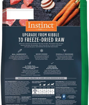 Instinct Freeze Dried Raw Meals, Natural Dry Dog Food, Grain Free - Grass Fed Lamb, 14 oz. Bag