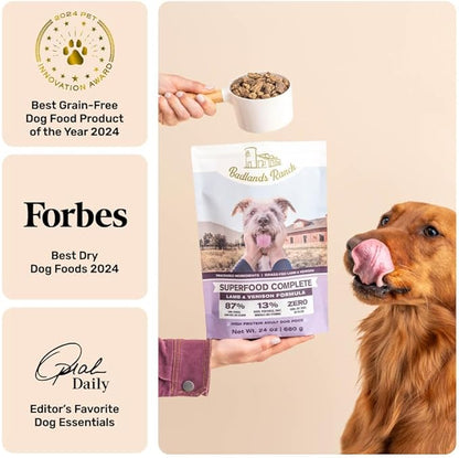 by Katherine Heigl- Superfood Complete, Air-Dried Adult Dog Food - High Protein, Zero Fillers, Superfood Nutrition (64 Ounce (Pack of 4), Lamb & Venison)