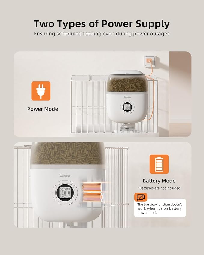 Hanging Rabbit Feeder, Programmable Automatic Pet Feeder with Dry Food Dispenser, Desiccant Bag and Portion Control for Rabbits Cats and Small Animals