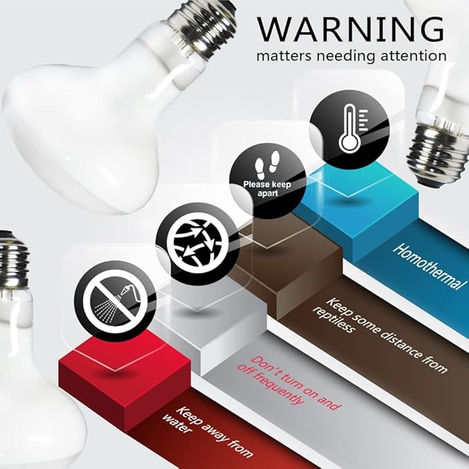 2 Pack Reptile Heating Bulb 75W with Sticked Digital Thermometer for Reptiles and Amphibians Gecko,Turtles,Chameleon,Lizard,Python,Ceratophrys