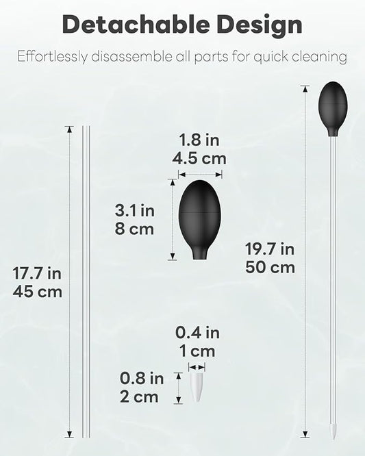 Pawfly Aquarium Coral Feeder - 17.7 Inch Long Pipette for Fish Tank Food Feeding, Manual Tube, Excreta Cleaner, Long Acrylic Syringe for Reef Marine Shrimp Aquatic Plants