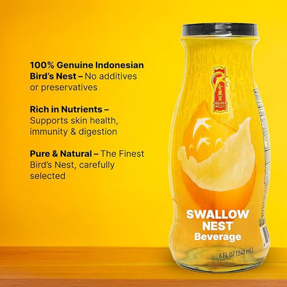 Golden Nest Premium Bird Nest Drink, Swallow Bird Nest 100% Natural - Made in USA, (燕窩) 12 bottles x 240 ml (8oz) (Original)