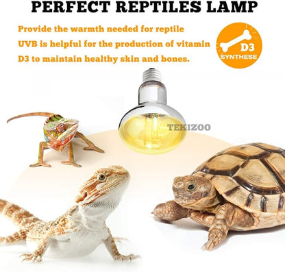 UVA UVB Sun Lamp High Intensity Self-Ballasted Heat Basking Lamp/Light/Bulb for Reptile and Amphibian (125W)