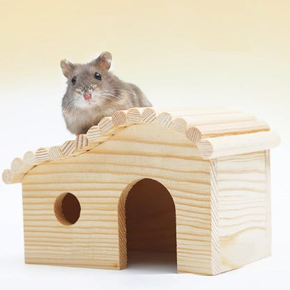 Hamster Hideout House, Forest Wooden Gerbil Hides for Small Dwarf Syrian Mouse Small Animals