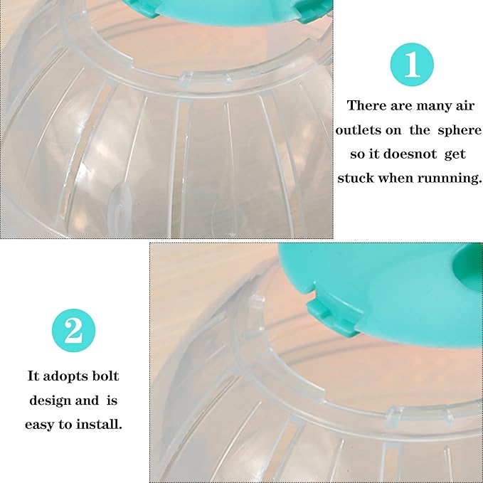 2 Pieces Hamster Exercise Ball, 5.7 Inch Guinea Pigs Running Ball Transparent Plastic Hamster Wheel for Dwarf Rabbits Small Pets to Reduce Boredom and Increase Activity
