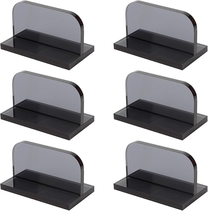 6 Pcs Acrylic Aquarium Lid Handles, Transparent Grey Glass Fish Tank Cover Handle with Adhesive Sticker, Rectangle Aquarium Tank Lid Replacement Handle for Aquarium Fish Cover Holder