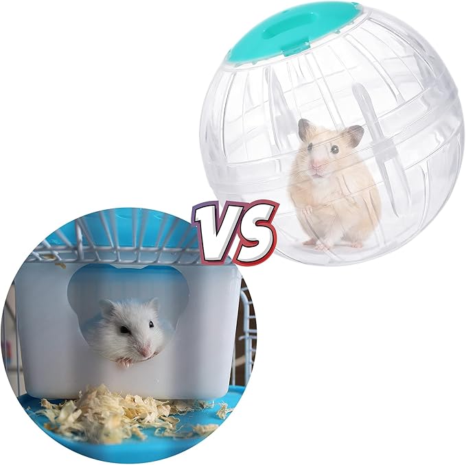 2 Pieces Hamster Exercise Ball, 5.7 Inch Guinea Pigs Running Ball Transparent Plastic Hamster Wheel for Dwarf Rabbits Small Pets to Reduce Boredom and Increase Activity
