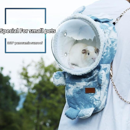 Sugar Glider Travel Pouch Gerbil Hedgehog Portable Travel Carrier Outdoor Hangbag Grey Squirrel Rat Carrier for Small Animal (Grey,Blue,Large)