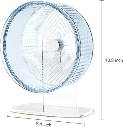 Super-Silent Hamster Exercise Wheel: Silent Spin Toys Hamster Running Wheels with Height Adjustable Stand for Hamsters Gerbils Mice Or Other Small Animals -8.5inch Blue