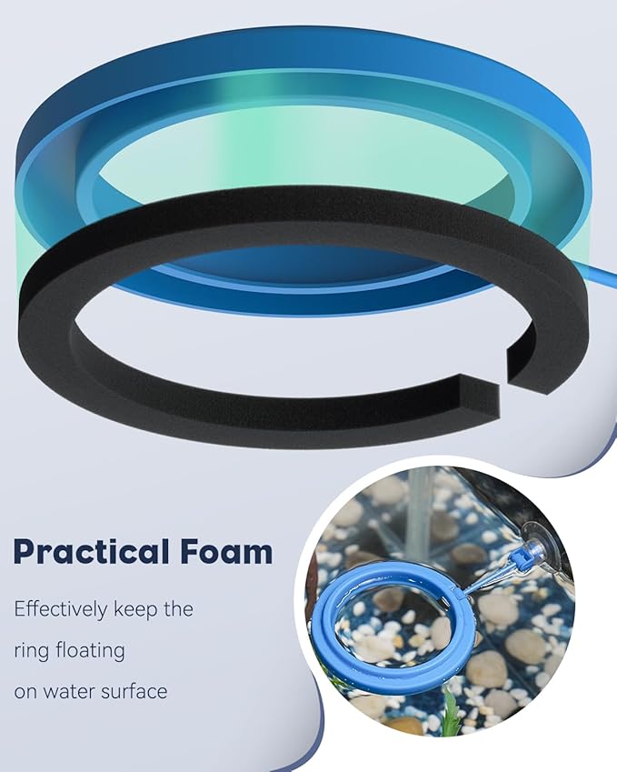 Pawfly Fish Feeding Ring for Aquarium, Feeding Ring with Suction Cup, Small Round Fish Feeder Ring Circle Floating Food Feeder for Betta Goldfish Guppy Turtle