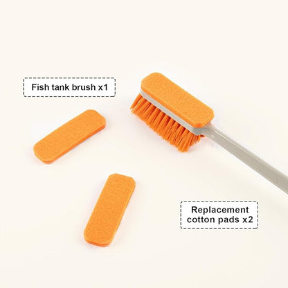 Small Fish Tank Cleaner Brush, Algae Scraper for Aquarium, Glass Aquarium Cleaning Tool, Fish Tank Cleaner Adapted for Glass and Acrylic Aquariums (Longer)