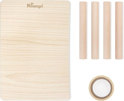 Niteangel Hamster Play Wooden Platform for Dwarf Syrian Hamsters Gerbils Mice Degus or Other Small Pets (10.2 L x 7 W -5.9'' Height, Burlywood)