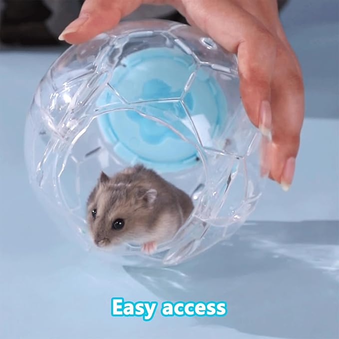 Hamster Ball 5.9 Inch – Dwarf Hamster Running Ball, Small Hamster Exercise Ball with Football Design and Four Metal Screws (5.9in)