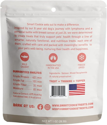 Smart Cookie Freeze Dried Cat Treats Variety Pack – Minimal Ingredient, High-Protein Snacks for Picky Cats – Beef Liver, Turkey, and Wild Caught Salmon – No Fillers, Made in The USA – 1oz (3 Pack)