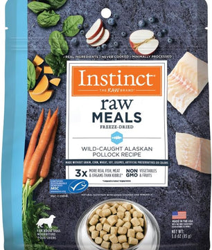 Instinct Freeze Dried Raw Meals, Natural Dry Dog Food, Grain Free - Wild Caught Pollock, 3 oz. Bag