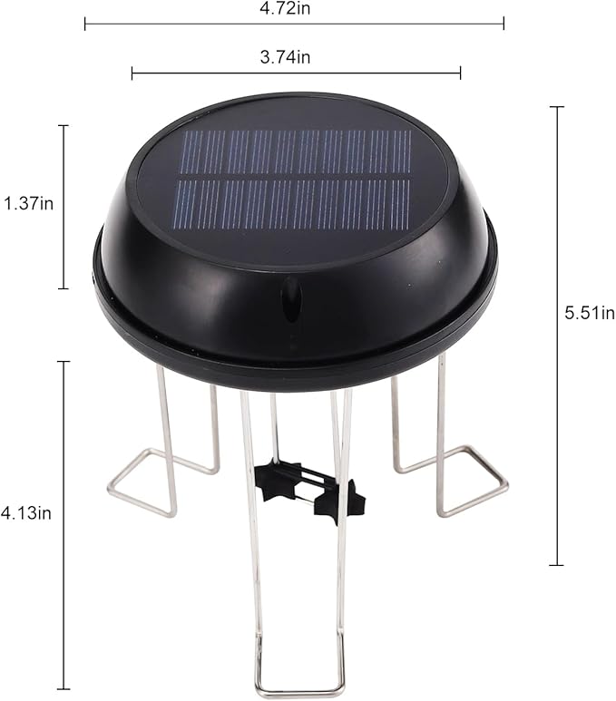Bird Bath Solar Swing Device, Stainless Steel Bird Bath Bubble Device, Suitable for Garden Ponds, Pool Scenery, Oxygen and Water Enhancers