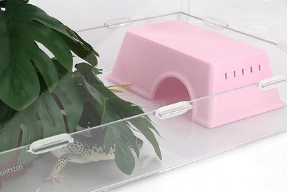 Snake Hide, Leopard Gecko Tank Accessories for Reptile Ball Python Crested Gecko Lizard Bearded Dragon - PinkHideM