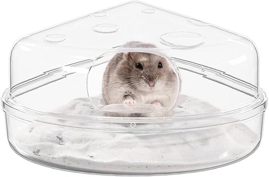 BUCATSTATE Hamster Sand Bath Box - Transparent Critter's Litter Box Sand Bath Shower Room & Digging Container Heighten Version for Guinea Pig Mice Gerbils or Other Small Pets (Small, Transparent)