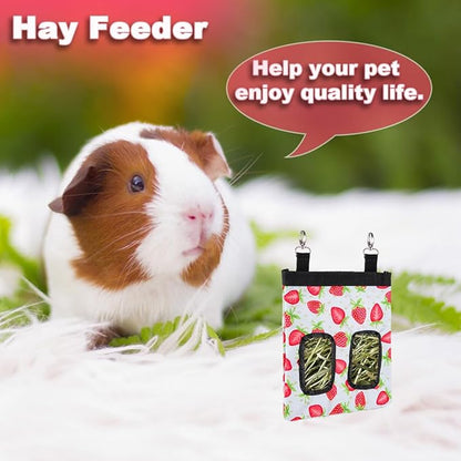 DZWLKJ Guinea Pig Hay Feeder, 600D Polyester, Rabbit Hay Feeder Bag, S -10"x 8"x 0.4", Guinea Pig, Chinchilla, Hamsters, Small Pets, 1 Pack, Lightweight