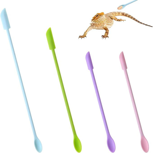 4Pcs Reptile Feeding Spoon Crested Gecko Food Mixing Spoon fit Lizard Gargoyle Bearded Dragon