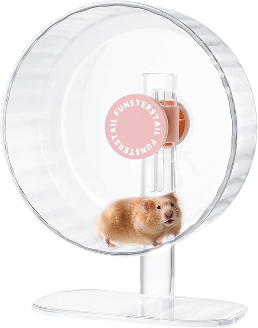Super Silent Hamster Wheel 12 Inch, Magnetic Large Rat Wheel for Chinchilla, Gerbil, Guinea Pig, Cat, Mouse, Sugar Glider and Dwarf, Syrian Hamster Accessories (Peach Pink)