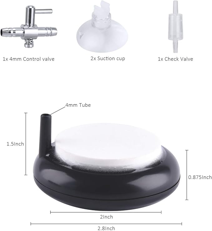 Carefree Fish Aquarium Nano Air Stone Disk Fish Tank Bubble Stone Disc 1.4/2/4/6/8 Inch